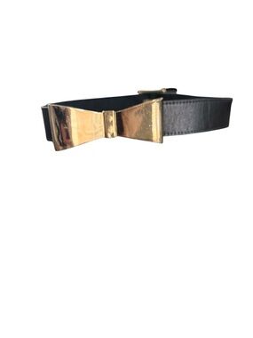 B-Low The Belt Genuine Leather Waist Belt With Gold Bow Buckle Size S